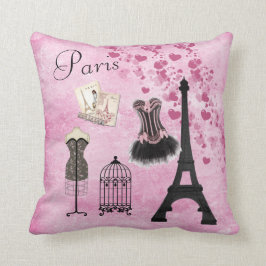 Chic tjejig rosa Paris-moda Kudde