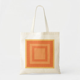 Chic Tote Bag, Orange Checks och Polkas Mönster Tygkasse