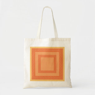 Chic Tote Bag, Orange Checks och Polkas Mönster Tygkasse