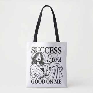 Chic Tote Bag - "Success See Bra on Me" Tygkasse