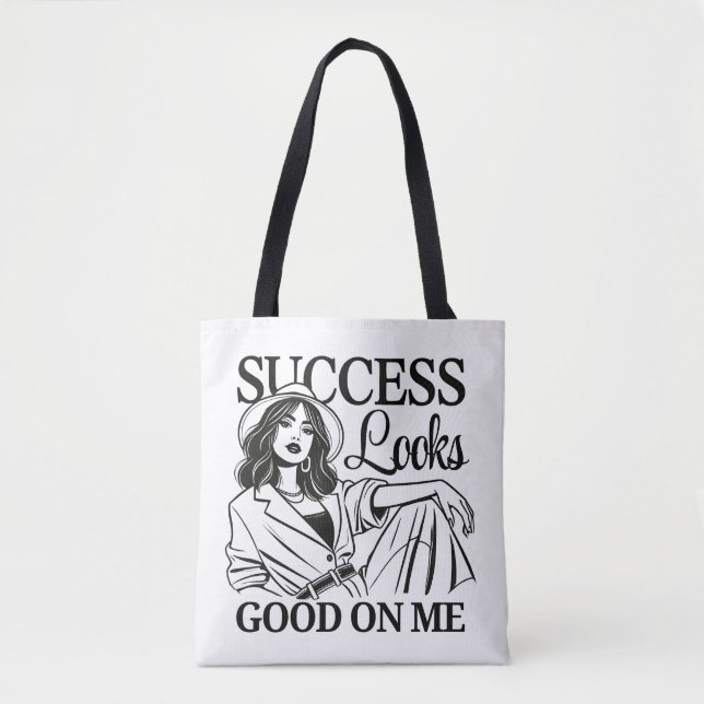 Chic Tote Bag - "Success See Bra on Me" Tygkasse (Framsida)