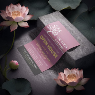 Chic Träd Yoga Instruktör Therapy Salon Open House Reklamblad