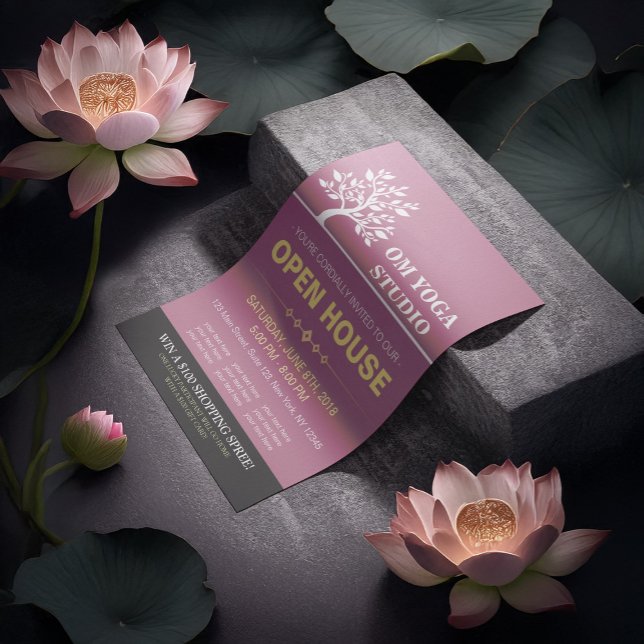 Chic Träd Yoga Instruktör Therapy Salon Open House Reklamblad (Skapare uppladdad)