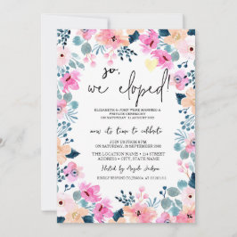 Chic Trädgård Rosa Blommor Elopement Inbjudningar