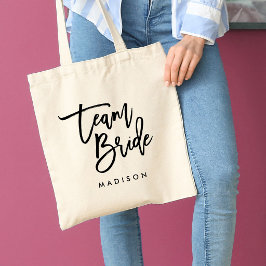 Chic Trendig Borste Svart Script Brudlag Tygkasse