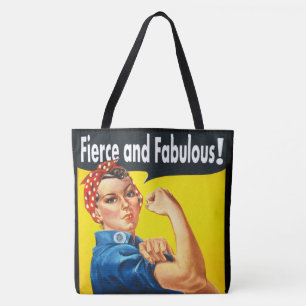 Chic trendig Fierce och Fabulous Rosie Riveter Tygkasse