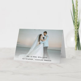 Chic Trendig Klassiskt foto Bröllop-stam och groom Tack Kort