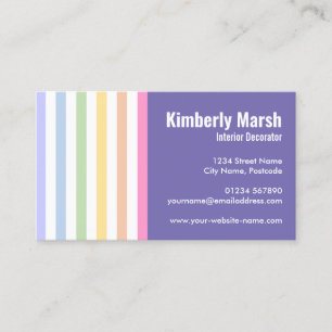 Chic Trendig Rainbow White Rand Visitkort
