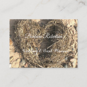 Chic trendig Rustic Coastal Beach Heart Bröllop Visitkort