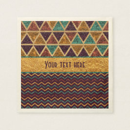 Chic Triangles Chevrons Fake Glitter Guld Foil Pappersservett