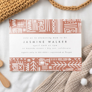 Chic Tribal Print African Mönster Baby Shower Inbjudningar
