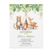 Chic Tribal Woodland Animals Greenery Baby Shower
