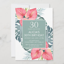 Chic Tropical Anthurium & Monstera Birthday