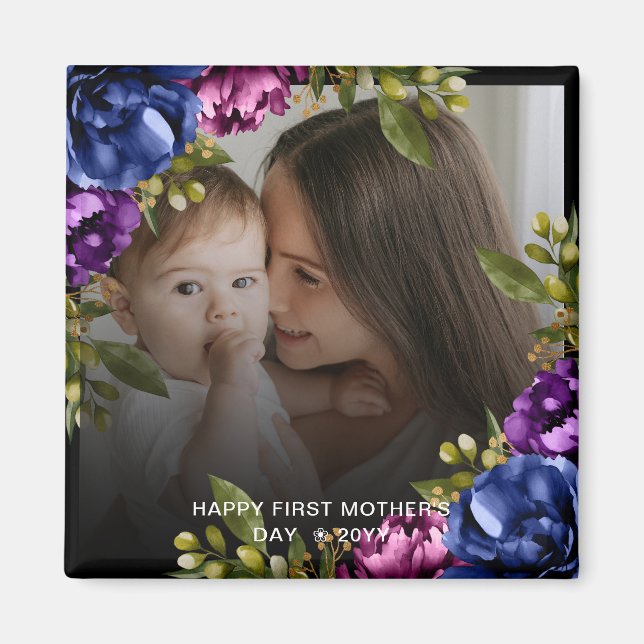 Chic Tropical Boho Blommigt Mors dag Gift Magnet (Framsidan)