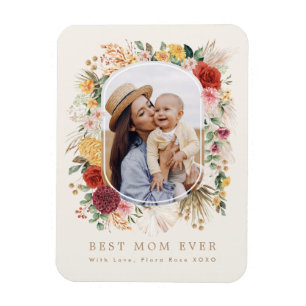 Chic Tropical Boho Blommigt Mors dag Gift Magnet
