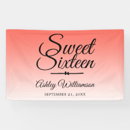 Chic Tropical Coral Ombre Sweet 16 16: e födelseda
