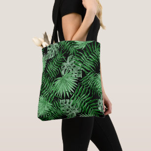 Chic Tropical Grönt Handflatan Träd Löv Sommarkons Tygkasse