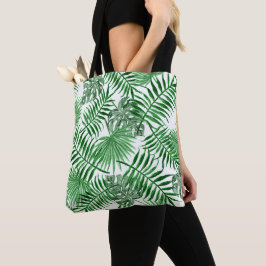 Chic Tropical Grönt Handflatan Träd Löv Sommarkons Tygkasse