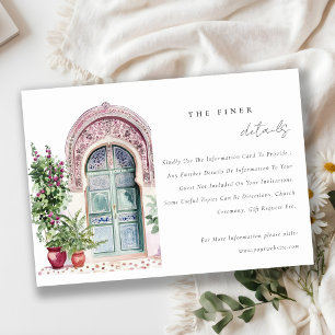 Chic Tropical Moroccan Doorway Bröllop Detail Tilläggskort