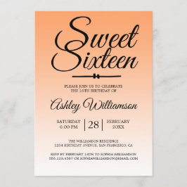 Chic Tropical Orange Ombre Sweet 16 16: e födelsed Inbjudningar