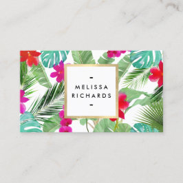Chic Tropical Print Watercolor Designer Visitkort