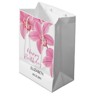 Chic Tropisk Blommigt Rosa Orchid Birthday