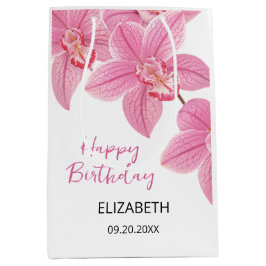 Chic Tropisk Blommigt Rosa Orchid Birthday