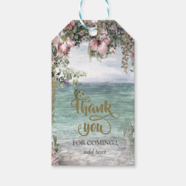 Chic Tropiska Flowers Ocean Tack Presentetikett