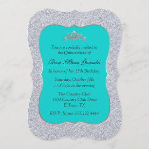 Chic Turcos och Silver Quinceañera-inbjudan Inbjudningar