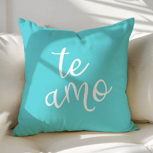 Chic turkos och vit spansk I Love You Te Amo Kudde
