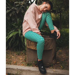 Chic Turkos Small Polka dots Mönster Mode Leggings
