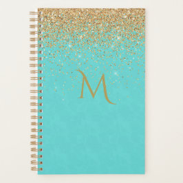 Chic Turquise med Faux Guld Glitter Planner