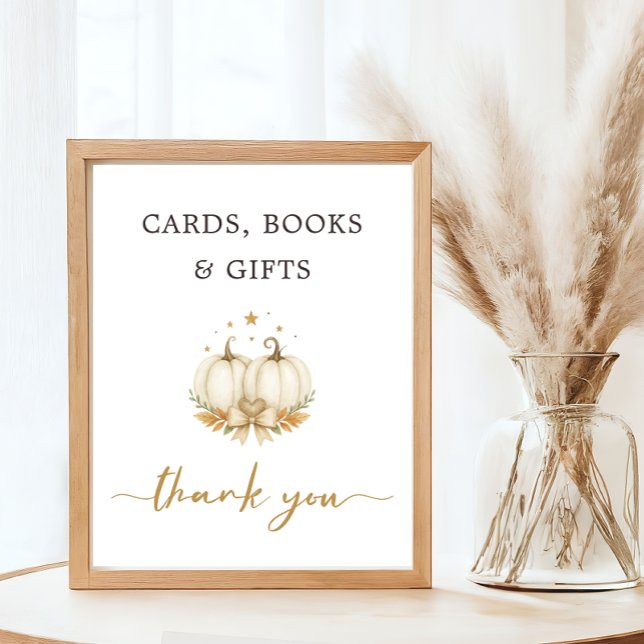 Chic Twin Pumpkind Baby Shower Card Book Gift Poster (Skapare uppladdad)