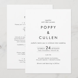Chic - typografi allt på ett Bröllop Inbjudningar