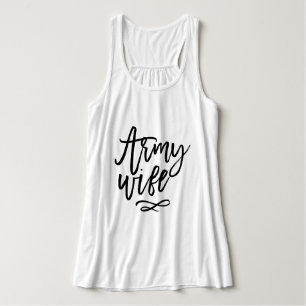 Chic Typografi - arméfru Linne Med Racerback