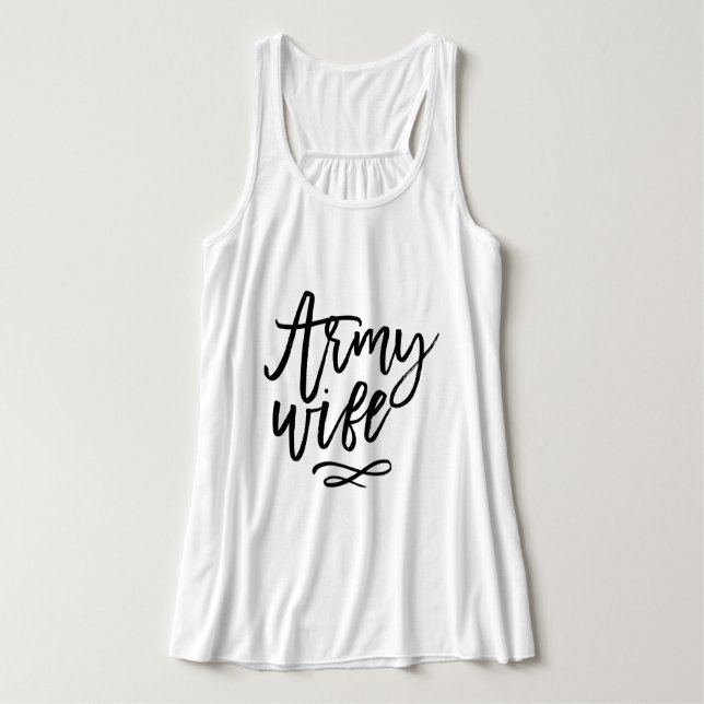 Chic Typografi - arméfru Linne Med Racerback (Design framsida)