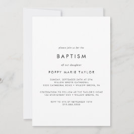 Chic Typografi - baptism Inbjudningar