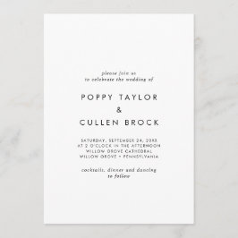 Chic Typografi Bröllop Inbjudningar