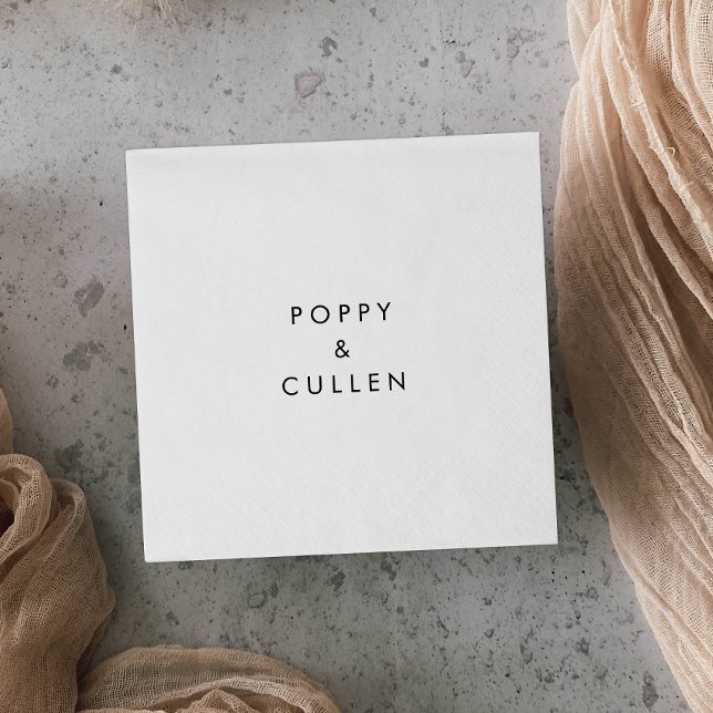 Chic Typografi Bröllop Pappersservett (Skapare uppladdad)