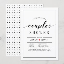 Chic Typografi Bröllop Par Shower-inbjudningar Inbjudningar