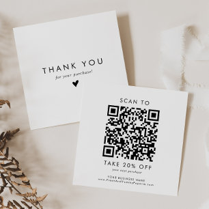 Chic Typografi Business QR Code Tack Rabattkort