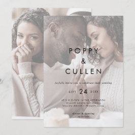 Chic Typografi | Fotot-Avslappnad Bröllop Inbjudningar