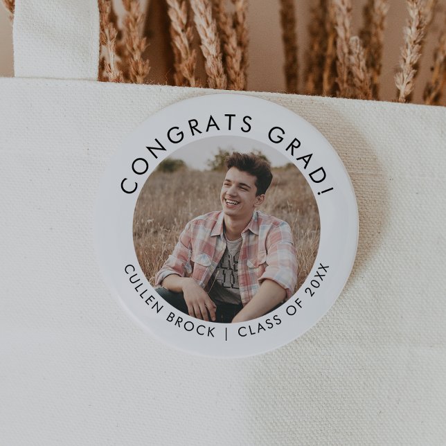 Chic Typografi Gratulerar Grad Photo Studenten Knapp (Skapare uppladdad)