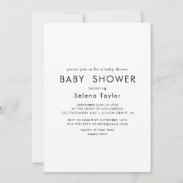 Chic Typografi | Inbjudan till babyvisningsprogram