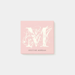 Chic-typografi-monogram namn post-it block