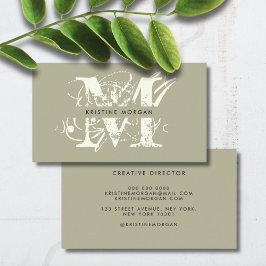 Chic-typografi-monogram namn visitkort