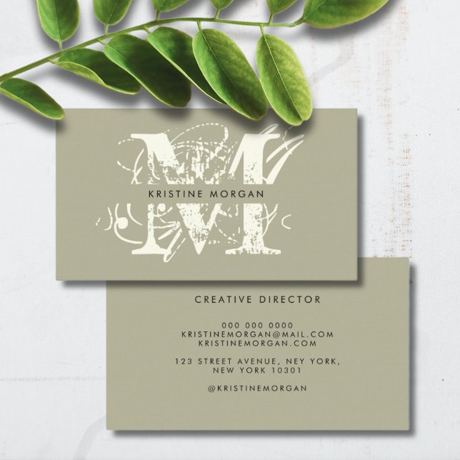 Chic-typografi-monogram namn visitkort (Skapare uppladdad)