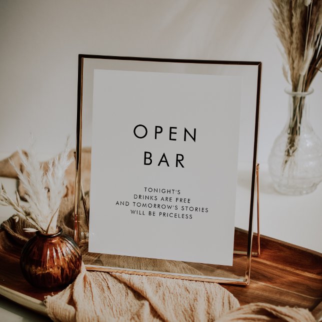 Chic Typografi Öppna Pub-tecken Poster (Skapare uppladdad)