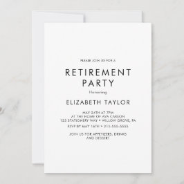 Chic Typografi Pension-partiinbjudan Inbjudningar