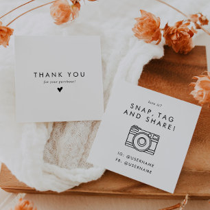 Chic Typografi Social Media Snap Tack Fyrkantigt Visitkort